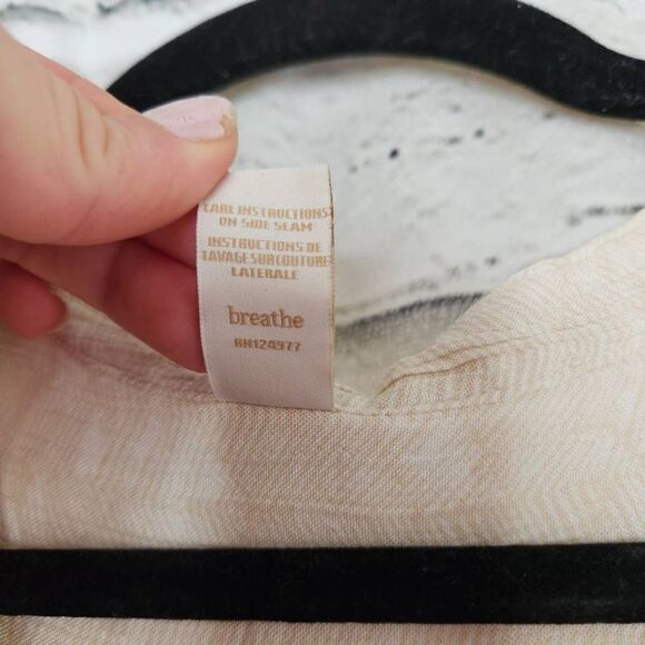 Prana Breathe Women's Natassa Crinkle Cream Sleeveless High Low Tunic Top Medium - Picture 11 of 12